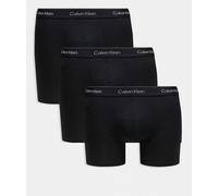 Calvin Klein - Icon Cotton Stretch - Confezione da 3 boxer in cotone elasticizzato neri con fascia in vita con logo colorato-Multicolore 50