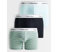 Calvin Klein - Icon Cotton Stretch - Confezione da 3 boxer neri/a righe/acqua-Multi 46
