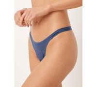 Calvin Klein - Icon Lace - Perizoma in pizzo blu denim taglio basso XL