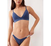 Calvin Klein - Icon Logo - Perizoma blu denim taglio basso con logo 2XL