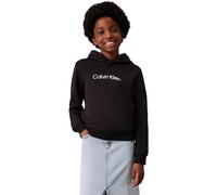 Calvin Klein Inst. Logo Reg. Terry Hoodie Iu0iu00679 Felpa con Cappuccio, Black (CK Black), 14 Years Unisex-Adulto