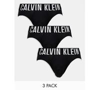 Calvin Klein Hip Brief 3Pk 000NB3607A Slip a Vita Bassa, Nero (Black, Black, Black), XS Uomo