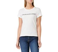 Calvin Klein J20J207879 112 Core INSTITUTIONAL Logo Slim Fit Tee T-Shirt Donna Bright White Taglia L