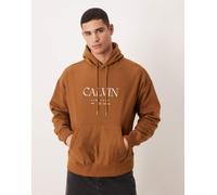Calvin Klein Jean - Felpa premium marrone con cappuccio e grafica sul petto 50