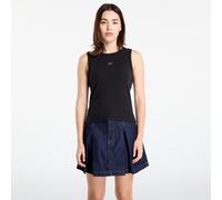 Calvin Klein Jeans Top smanicato LV047C201G a coste con logo Nero/Bianco XS Donna