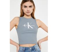 Calvin Klein Jeans - Archival Monologo Rib Tank Top Bianco - Abbigliamento L Bianco