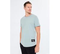 Calvin Klein Jeans - Badge Round Hem Tee Grigio - Abbigliamento M Grigio