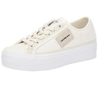 Calvin Klein Jeans Bold Vulc FLATF Low T ML FAD YW0YW01447, Sneaker vulcanizzate Donna, Beige (Creamy White/Bright White), 38 EU