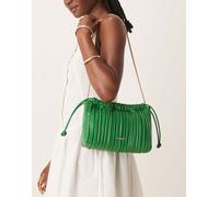 Calvin Klein Jeans - Borsa a tracolla plissé verde e oro One Size