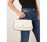Calvin Klein Jeans - Borsa con manico superiore in tela bianca-Bianco One Size