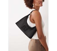 Calvin Klein Jeans - Borsa da spalla nera in rete con logo e borsellino-Nero One Size