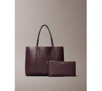 Calvin Klein Jeans - Borsa shopping piccola e portafoglio bordeaux con logo laminato-Multicolore One Size