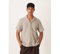 Calvin Klein Jeans - Camicia comoda testurizzata beige a maniche corte-Neutro 46