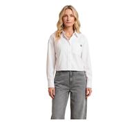 Calvin Klein Jeans - Camicia Corta in Popeline di Cotone - - Blouses & Shirts - Donna - Bianco - S