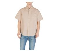 Calvin Klein Jeans - Camicia Manica Corta in Lino e Cotone - - Shirts - Uomo - Beige - L
