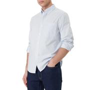 Calvin Klein Jeans camicia uomo in fantasia gessata bianco celeste