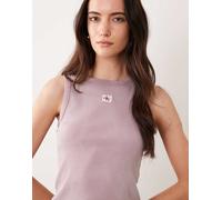 Calvin Klein Jeans canotta con etichetta tessuta in lilla slavato-Rosa M