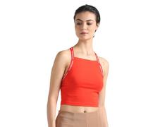 Calvin Klein Jeans Canotta Donna Cropped, Rosso (Fiery Red), XXL