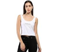 Calvin Klein Jeans Canotta Donna Institutional Strappy Top in Cotone, Bianco (Bright White), L
