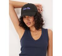 Calvin Klein Jeans - Cappellino nero e lilla con scritta del logo One Size
