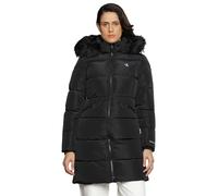 Calvin Klein Jeans Cappotto Donna Faux Fur Hooded Fitted Long Invernale, Nero (Ck Black), XXL