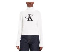 Calvin Klein Jeans - Chenille Monologo SW - - Knitwear - Donna - Bianco - L