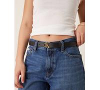 Calvin Klein Jeans - Cintura nera con fibbia a forma di logo-Nero 95 cm