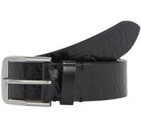 Calvin Klein Jeans Cintura Uomo Classic Flat Lthr Belt 35Mm Aop in Pelle, Nero (Allover Print), 85 cm