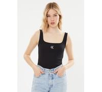 Calvin Klein Donna Canotta CK Rib Scollo Rotondo, Nero (CK Black), XS