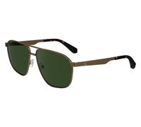 Calvin Klein Jeans CKJ24202S Men's Rectangular Sunglasses - Amber Gold Frame, Green Lenses