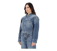 Calvin Klein Jeans - Cropped Boxy Denim Jacket - - Jackets - Donna - Blu - S