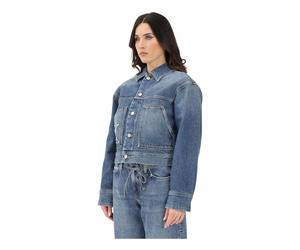 Calvin Klein Jeans - Cropped Boxy Denim Jacket - - Jackets - Donna - Blu - S