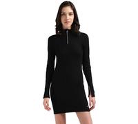 Calvin Klein Jeans Donna Abito Half Zip Dress Maniche Lunghe, Nero (CK Black), L