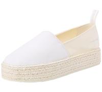 Calvin Klein Jeans Donna Espadrillas Platform con Zeppa, Multicolore (Creamy White/White), 39
