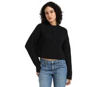 Calvin Klein Jeans Women's Logo Intarsia Regular Sweater Pullover Sweater, CK Black, XS