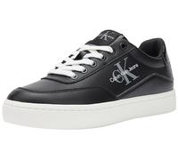 Calvin Klein Jeans Donna Sneakers con Suola Preformata in Pelle, Nero (Black/Bright White), 36