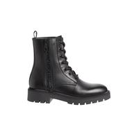 Calvin Klein Jeans Donna Stivali Mezza Gamba Combat Mid Laceup Boot Zip Wn in Pelle, Nero (Triple Black), 38