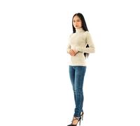 Calvin Klein Jeans Donna WOVEN LABEL ROLL NECK SWEATER J20J224225, Grey (Pelican), S