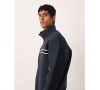 Calvin Klein Jeans - Felpa blu navy con righe centrali e zip corta 50