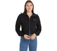 Calvin Klein Jeans Felpa con Cerniera Donna Diffused Monologo Zip, Nero (Ck Black), XS