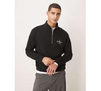 Calvin Klein Jeans – Felpa con monogramma e zip corta – Nero 50