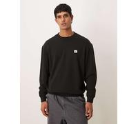 Calvin Klein Uomo Felpa Terry Badge con Scollo Rotondo, Nero (Black), M