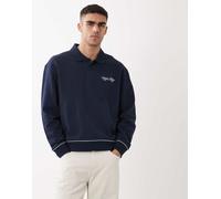 Calvin Klein Jeans - Felpa stile polo blu scuro con profili 52