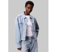 Calvin Klein Jeans - Giacca di jeans lavaggio blu chiaro con monogramma del logo XS