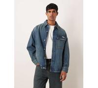 Calvin Klein Jeans - Giacca di jeans oversize blu lavaggio stone wash 50