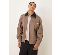 Calvin Klein Jeans - Giacca stile blouson a maniche lunghe marrone con colletto a contrasto 44