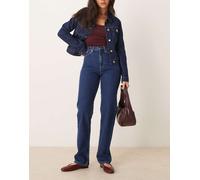 Calvin Klein Jeans - Jeans dritti a vita alta lavaggio scuro-Blu W28 L32