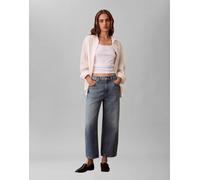 Calvin Klein Jeans - Jeans stile culotte a vita alta lavaggio medio-Blu W31