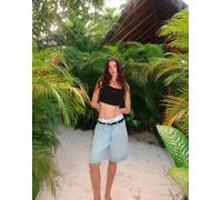 Calvin Klein Jeans Jeans 'Logo Tape Bermuda' blu chiaro Donna - Abbigliamento - Taglie comode - Pantaloni - Shorts Calvin Klein Jeans 29