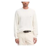 Calvin Klein Jeans, ,Knitwear ,Uomo ,Bianco ,M Maglione in Cotone con Lavorazione a Nido d'Ape